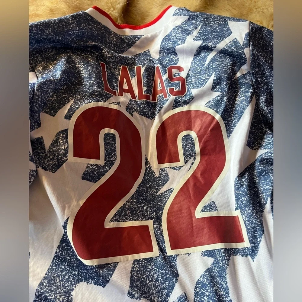 Vintage 1994 US Soccer World Cup Adidas Shirt All Over Print Jersey AOP FIFA - Picture 6 of 6
